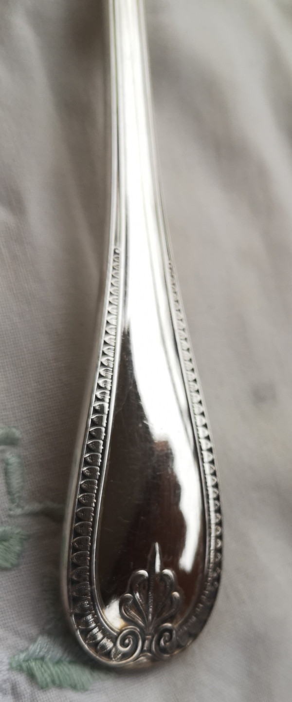 Silver-plated serving fork Malmaison model Christofle silverware
