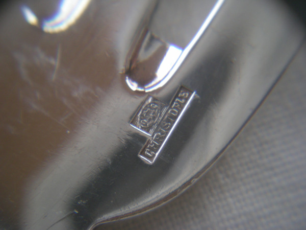 Silver-plated serving fork Malmaison model Christofle silverware