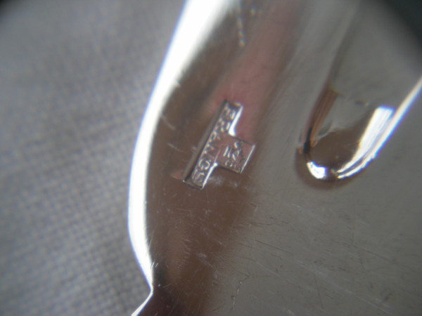 Silver-plated serving fork Malmaison model Christofle silverware