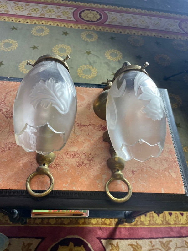 Pair Of Bronze Dutch Sconces
