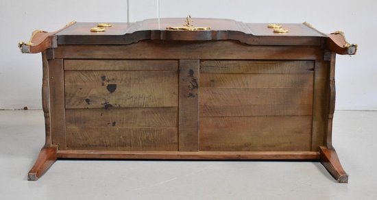 Comò Sauteuse in palissandro e legno viola, transizione Luigi XV / Luigi XVI - seconda parte del XIX secolo