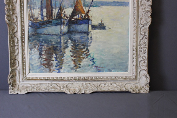 Öl auf Leinwand, Fischerboot von Jean Darignan
