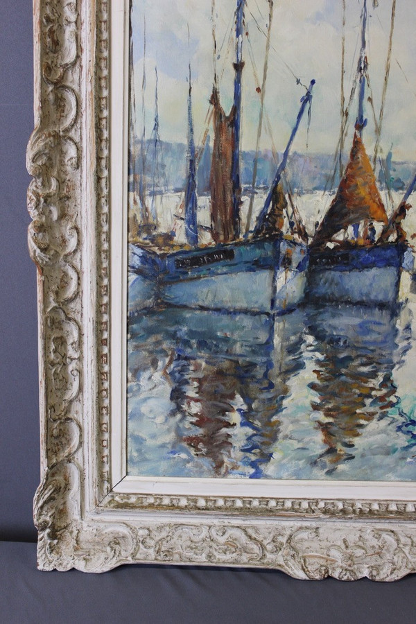 Öl auf Leinwand, Fischerboot von Jean Darignan