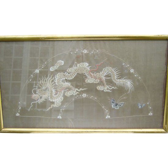 Chinese framed embroidery late 19th century