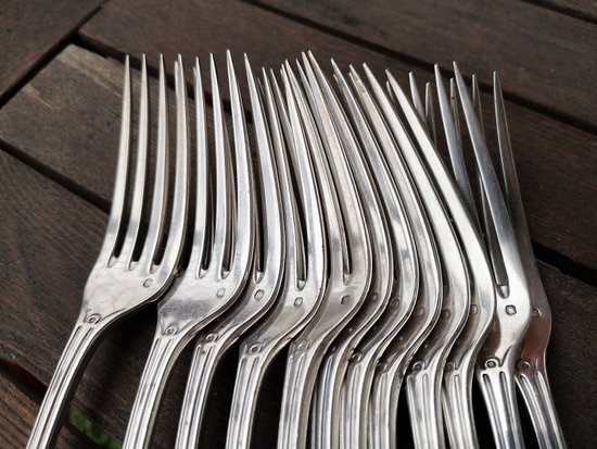 12 solid silver table cutlery neck brace Léon LAPAR & Fouquet Lapar (Tétard Successeur) late 19th century