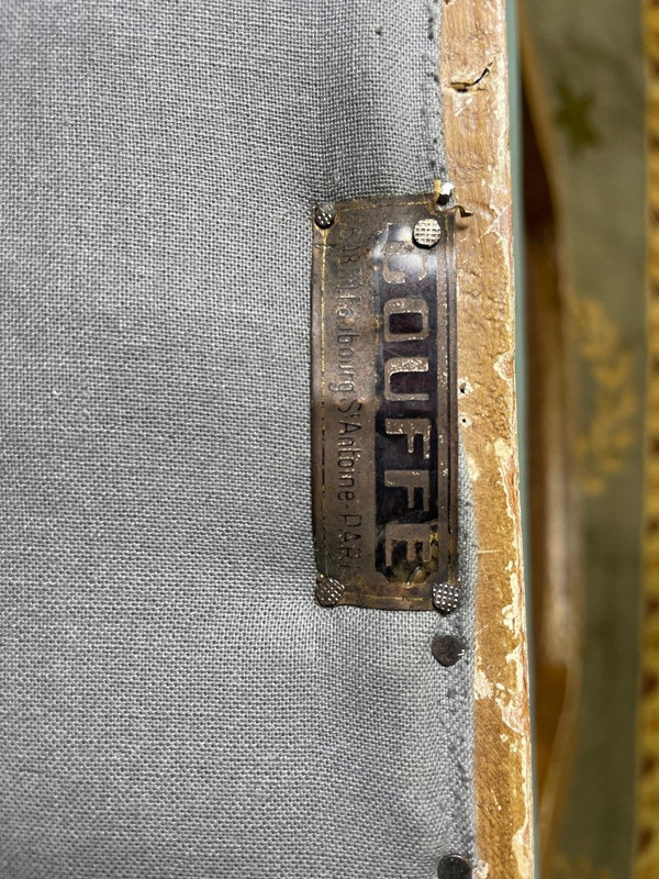 Suite aus 6 Cannage- und Lederstühlen im Louis XVI-Stil