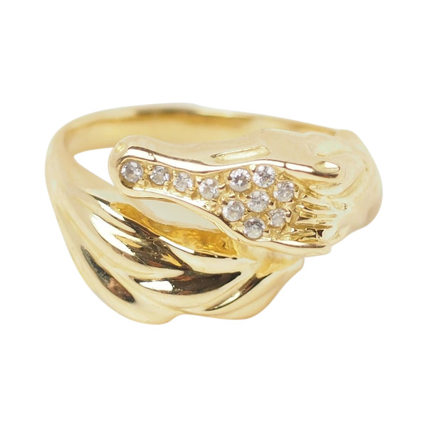 Horse Head Ring In Yellow Gold And Diamonds