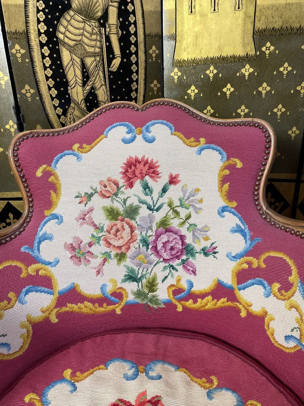 Coppia Di Poltrone Bergère In Stile Luigi XV