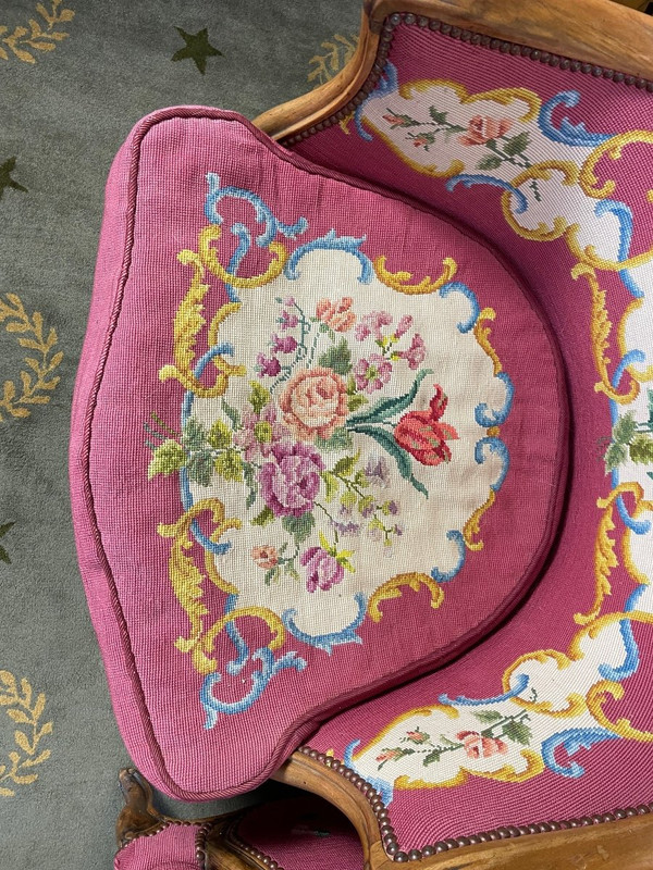 Coppia Di Poltrone Bergère In Stile Luigi XV