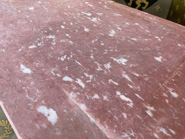 Table - Console De Boucher En Fer Forgé Et Marbre