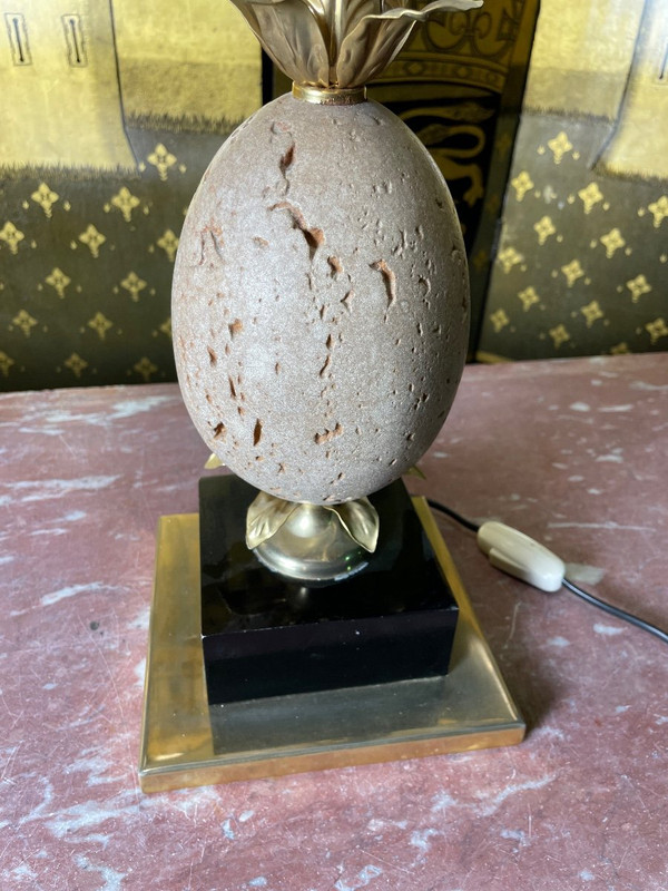 Lampada ananas in pietra e ottone
