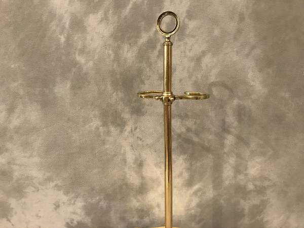 Serviteur de cheminée ancien en laiton poli d'époque 19 ème Charles X 
