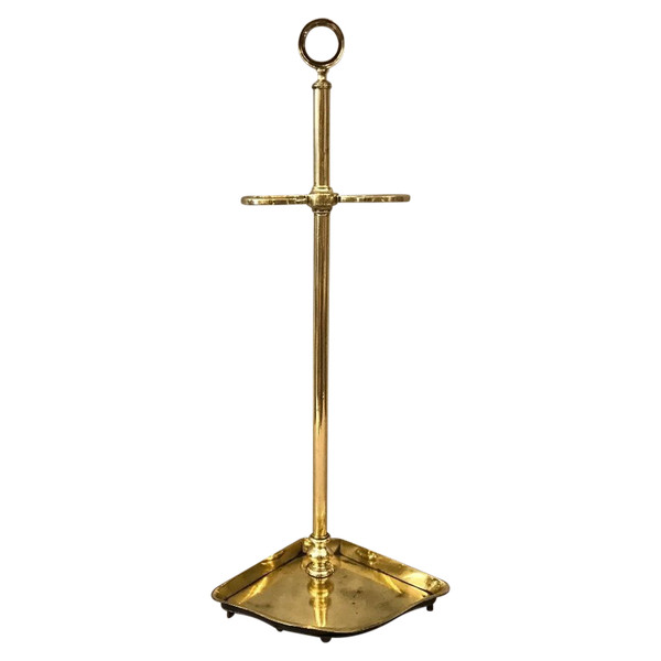 Serviteur de cheminée ancien en laiton poli d'époque 19 ème Charles X 
