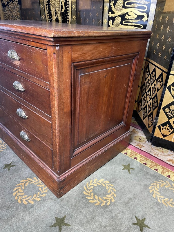 Commode - Meuble De Métier En Sapin 1900