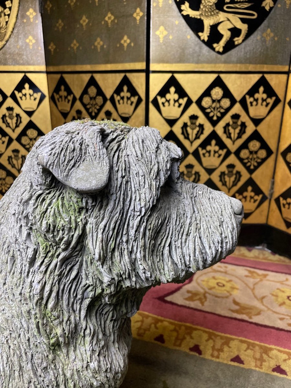 Chien En Pierre Reconstitué Signé