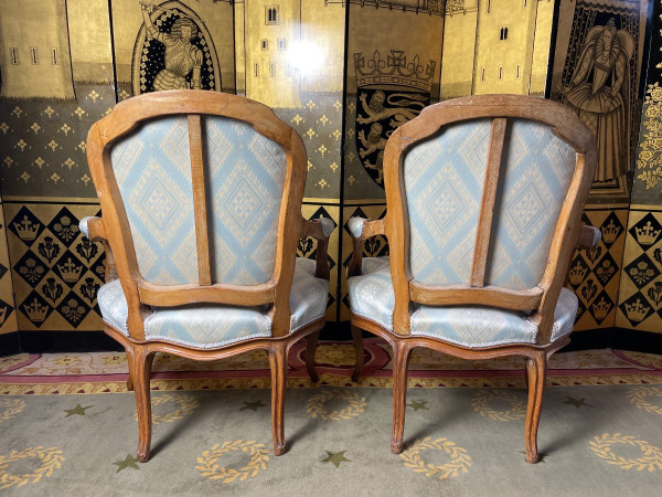 Paire De Fauteuils Cabriolets Style Louis XV
