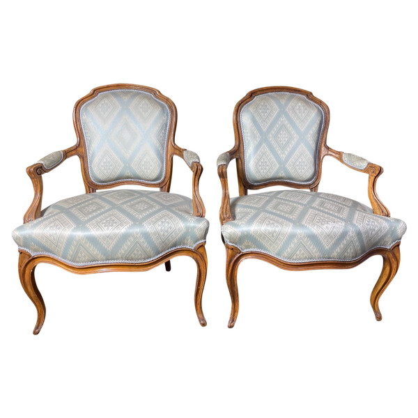 Pair Of Louis XV Style Cabriolet Armchairs