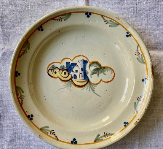 Lot of three 18th century earthenware plates