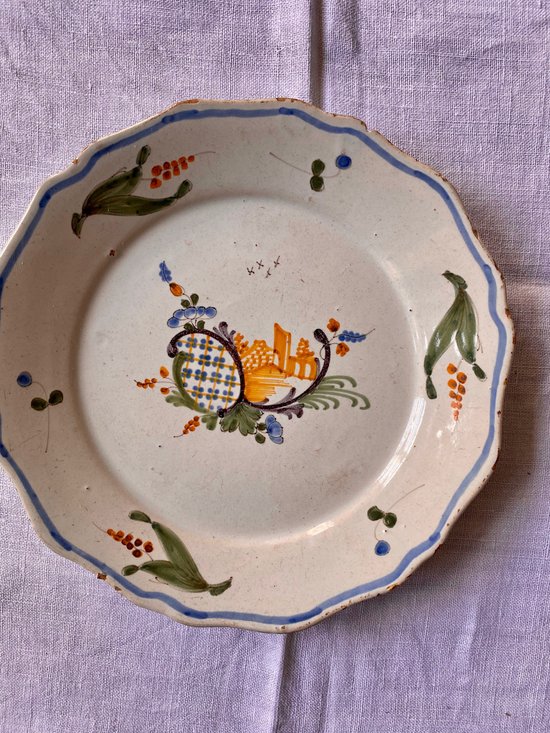 Lot of three 18th century earthenware plates