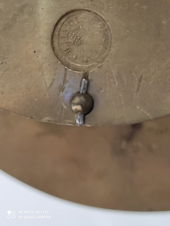 Religiöses Kartell und seine Basis aus Boulle-Intarsien - Signiert RAINGO FRERES - Außergewöhnliche goldene Bronzen