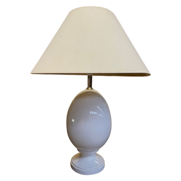Lampe En Porcelaine Craquelée 1970
