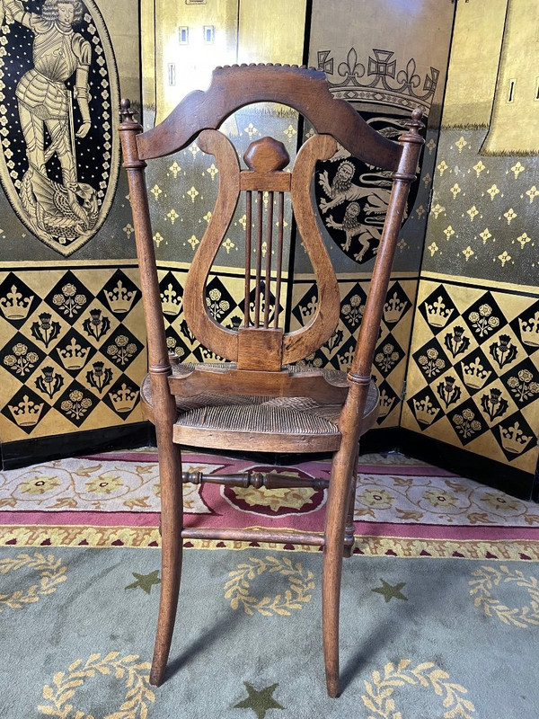 Suite Of 6 Provençal Straw “Lyre” Chairs