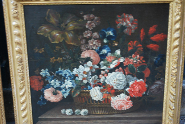 Stillleben mit zwei Blumensträußen, frühes 18. Jahrhundert, Jean Baptiste Dubisson