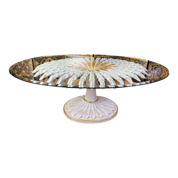 Table Basse Palmier Et Plateau Verre