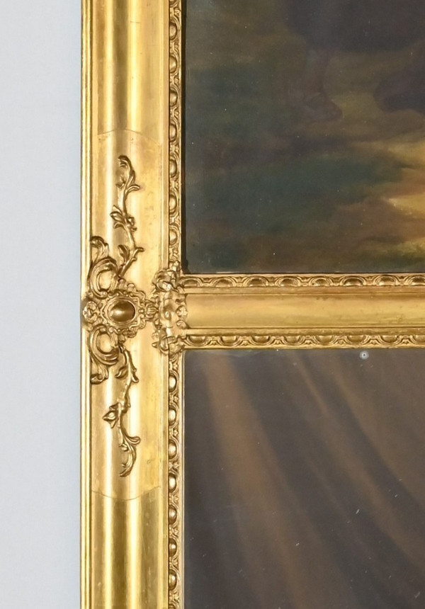 Specchio Trumeau in legno dorato, periodo di restauro - inizio XIX secolo