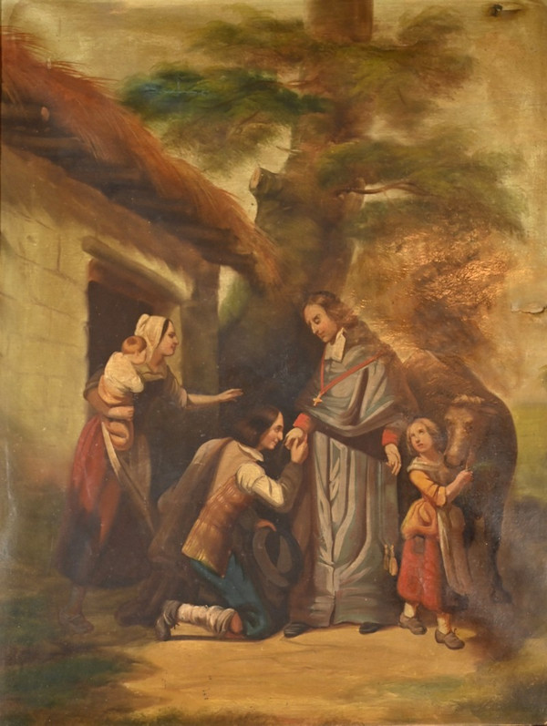 Specchio Trumeau in legno dorato, periodo di restauro - inizio XIX secolo