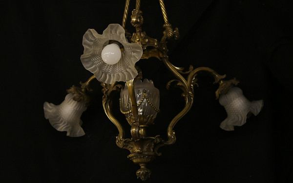 Art Nouveau Bronze Hanging lamp 1900's