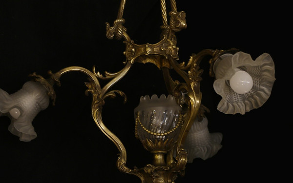 Art Nouveau Bronze Hanging lamp 1900's