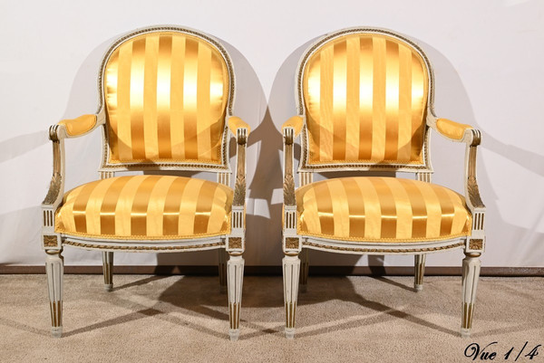 Paire de Fauteuils Cabriolet, style Louis XVI – Fin XIXe