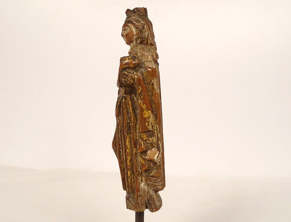 Small Sculpture Virgin and Child Carved Boxwood 17th Century