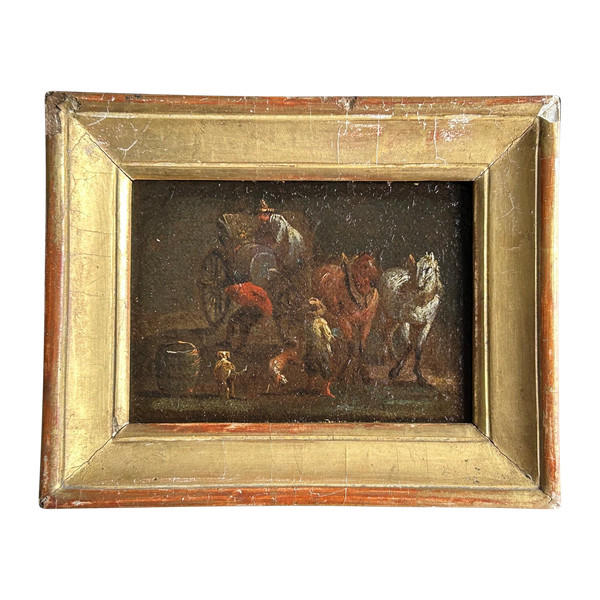 Petit Tableau Huile Sur Toile époque XVIIème 