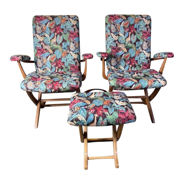 Pair De Fauteuils Style Bateau