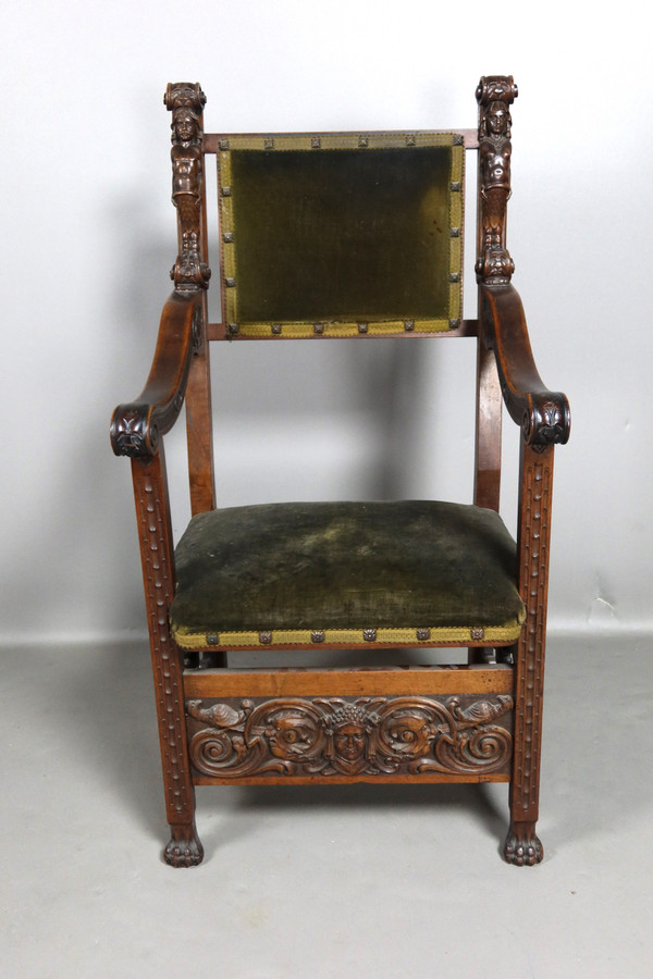 Pair of Renaissance-style armchairs