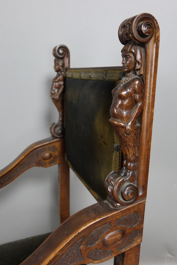 Pair of Renaissance-style armchairs