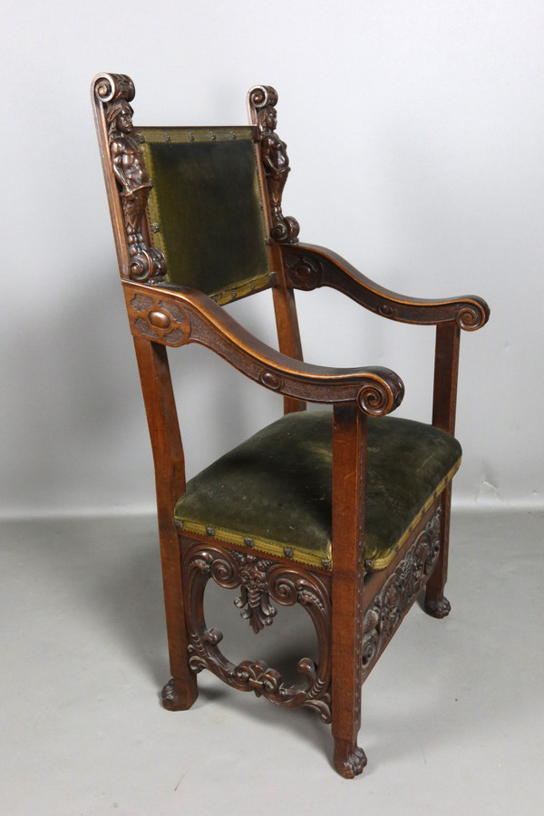 Pair of Renaissance-style armchairs