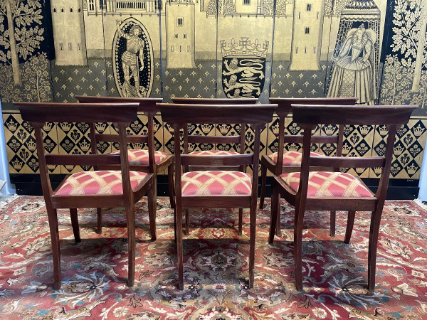 Suite di 6 sedie inglesi in mogano