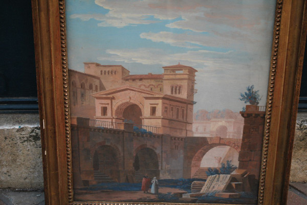 Gouachelandschaft Italien, Dubois-Drahonnet
