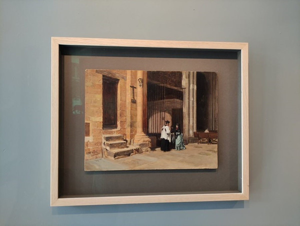 Intérieur de l’église Huile sur panneau - Enrique MÉLIDA   (1838 – 1892)  