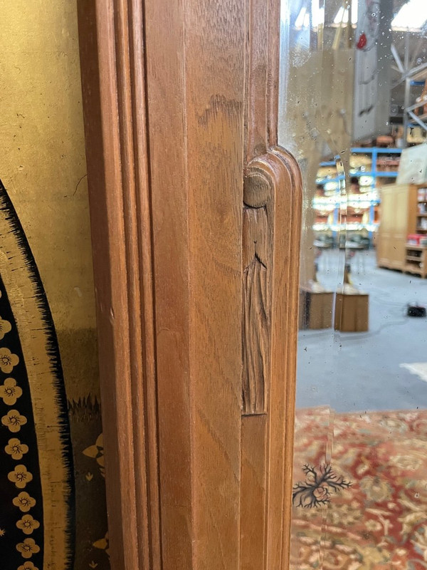Miroir époque Art Déco En Noyer Sculpté