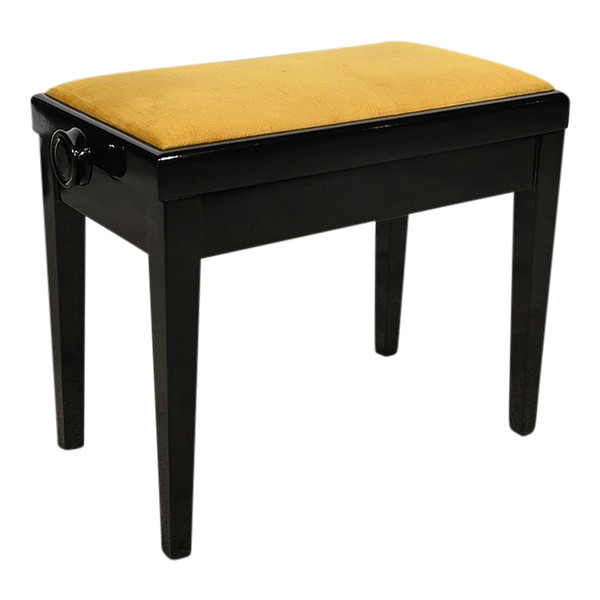 Panca per pianoforte regolabile in legno laccato nero - 1970