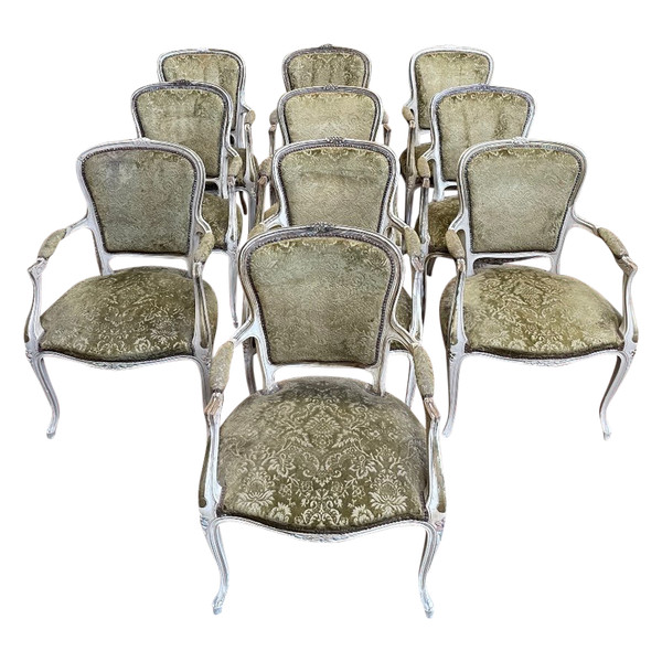 Suite Of 10 Louis XV Style Armchairs