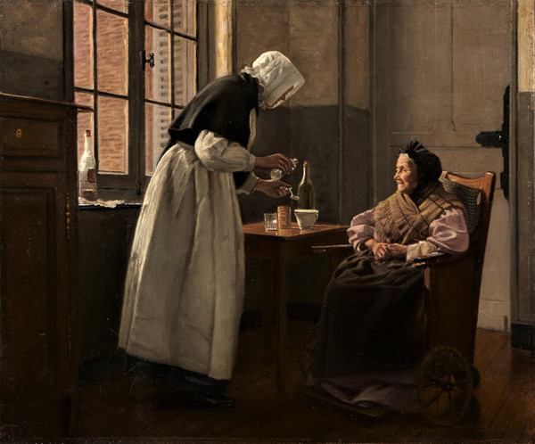 Il tè del pomeriggio , 1912 Olio su tela Auguste Moreau-Deschanvres (1838-1913) 