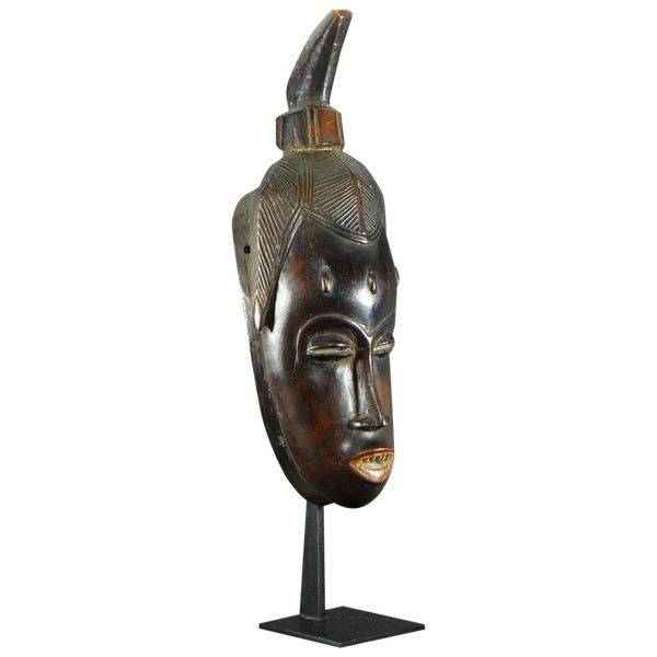 Côte d'Ivoire, Peuple Gouro, Années 1940/1950, Masque Féminin De Danse Gu En Bois Dur.