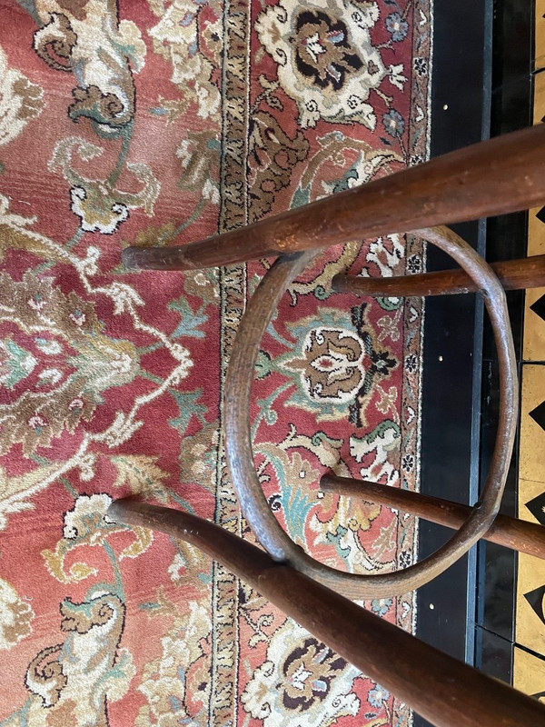 Hoher Barhocker aus Rohrgeflecht von Thonet