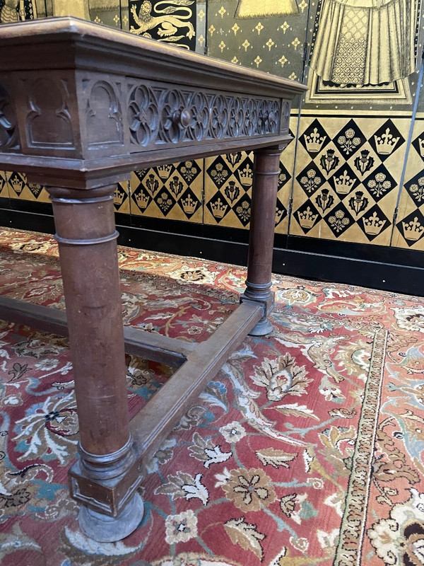 Louis XIII Gothic Style Walnut Dining Table