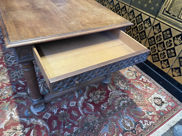 Louis XIII Gothic Style Walnut Dining Table